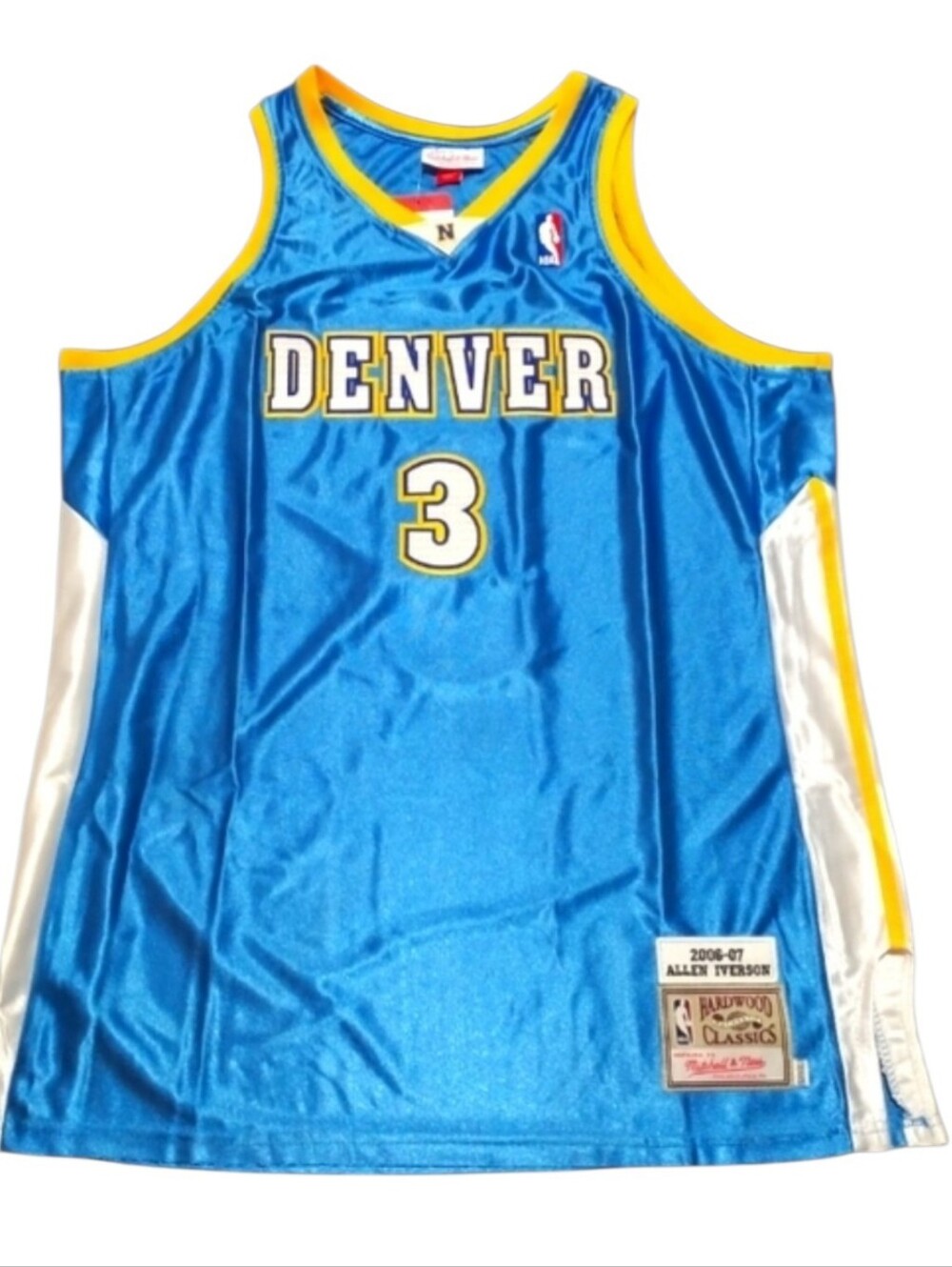 Mitchell & Ness The Answer Allen Iverson Denver Nuggets Premium 🏀 Jersey sz XXL - Picture 2 of 5